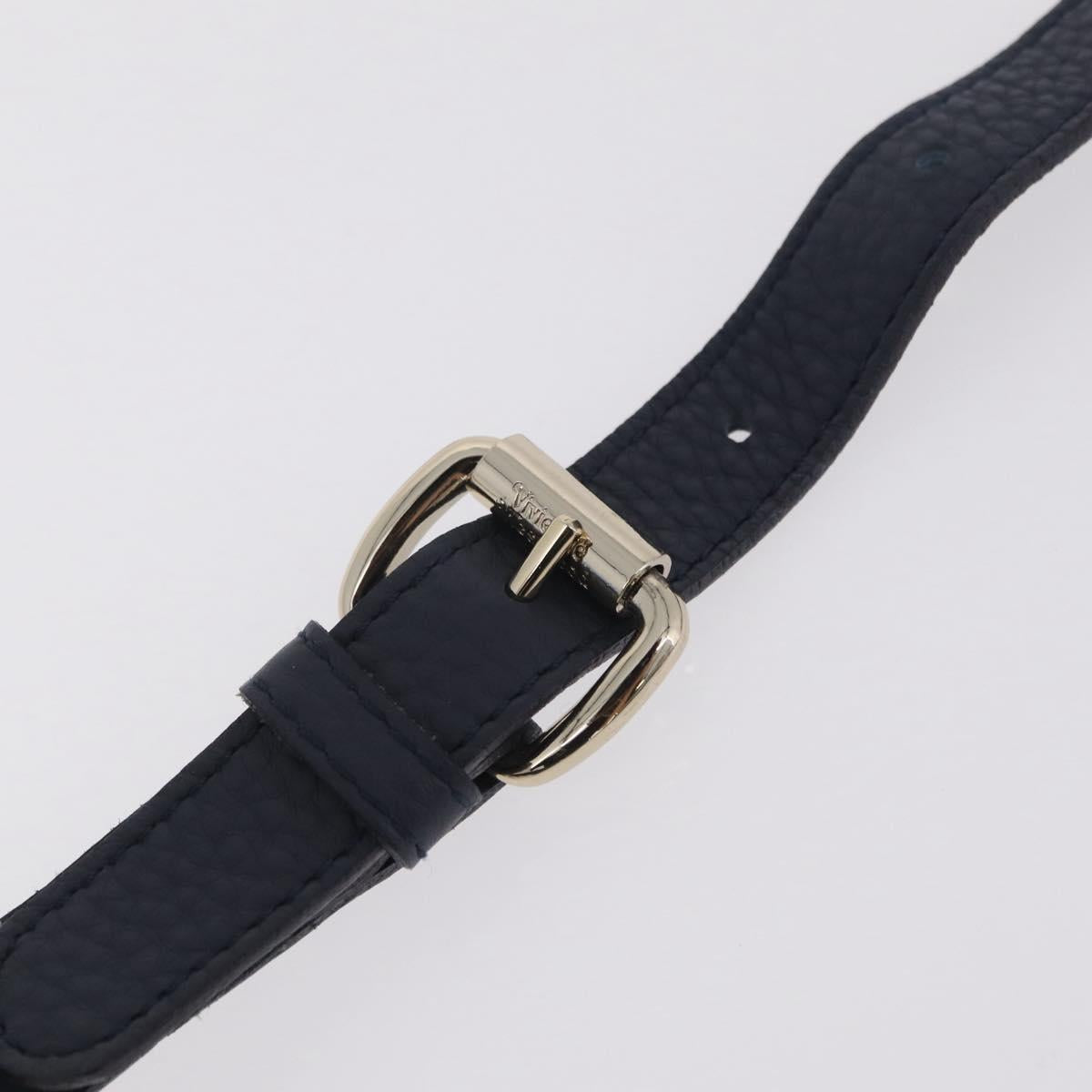 Vivienne Westwood Hand Bag Leather 2way Navy Gold Auth 206798A