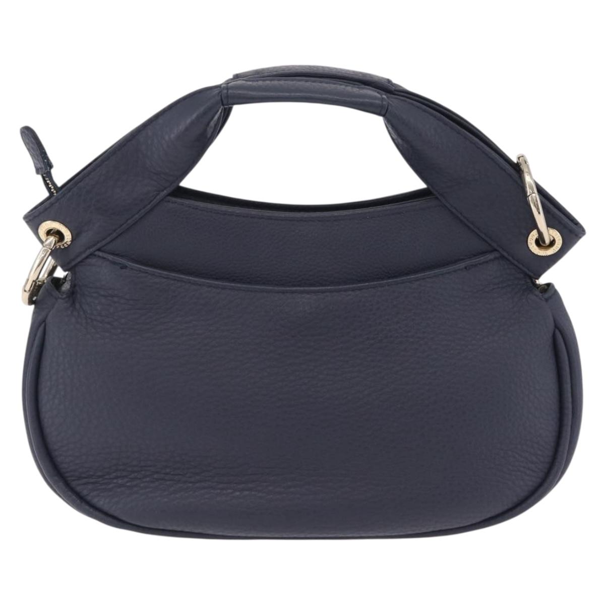 Vivienne Westwood Hand Bag Leather 2way Navy Gold Auth 206798A