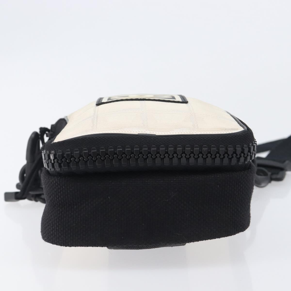CHANEL Sports Line Shoulder Bag Canvas Ivory CC Auth 206799A