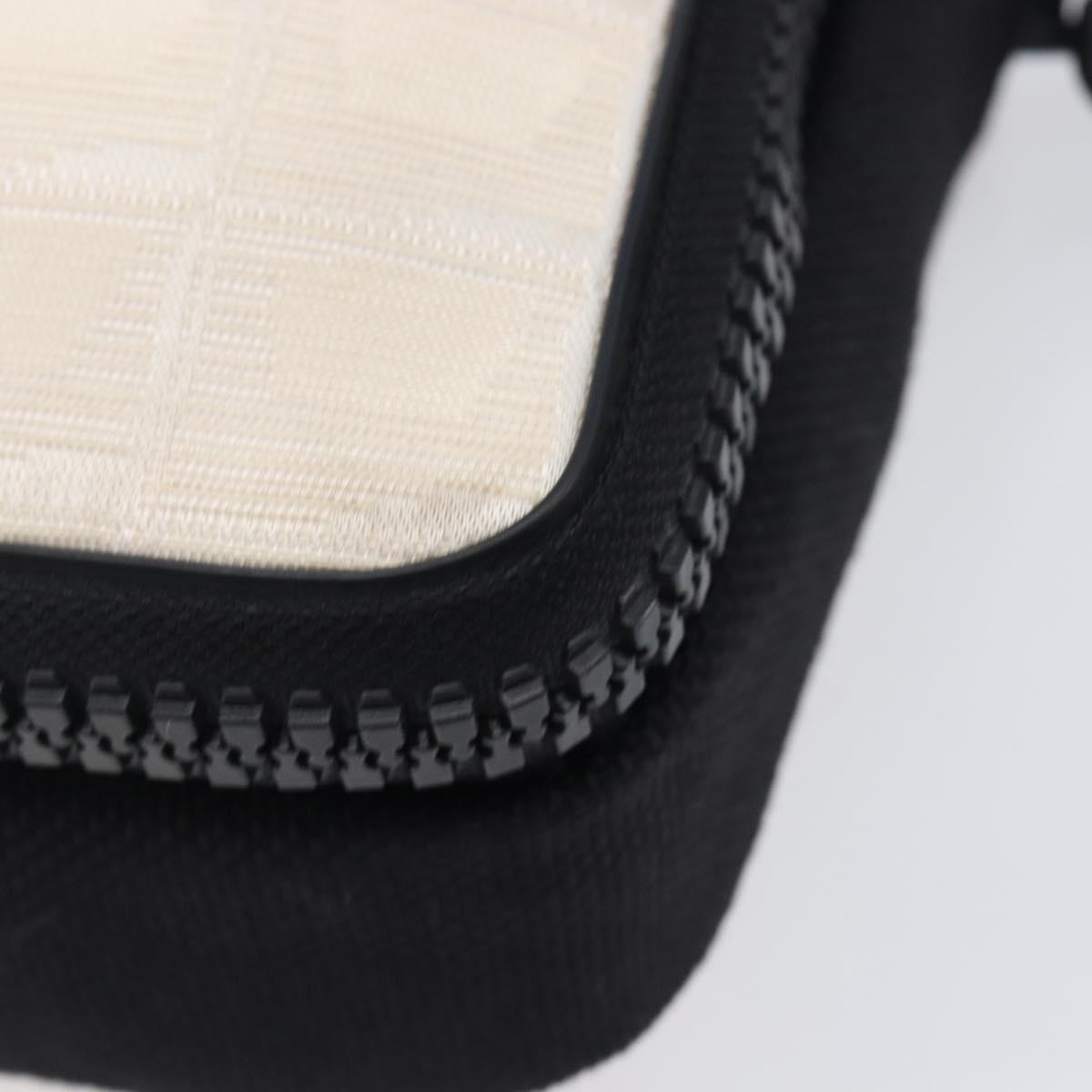 CHANEL Sports Line Shoulder Bag Canvas Ivory CC Auth 206799A