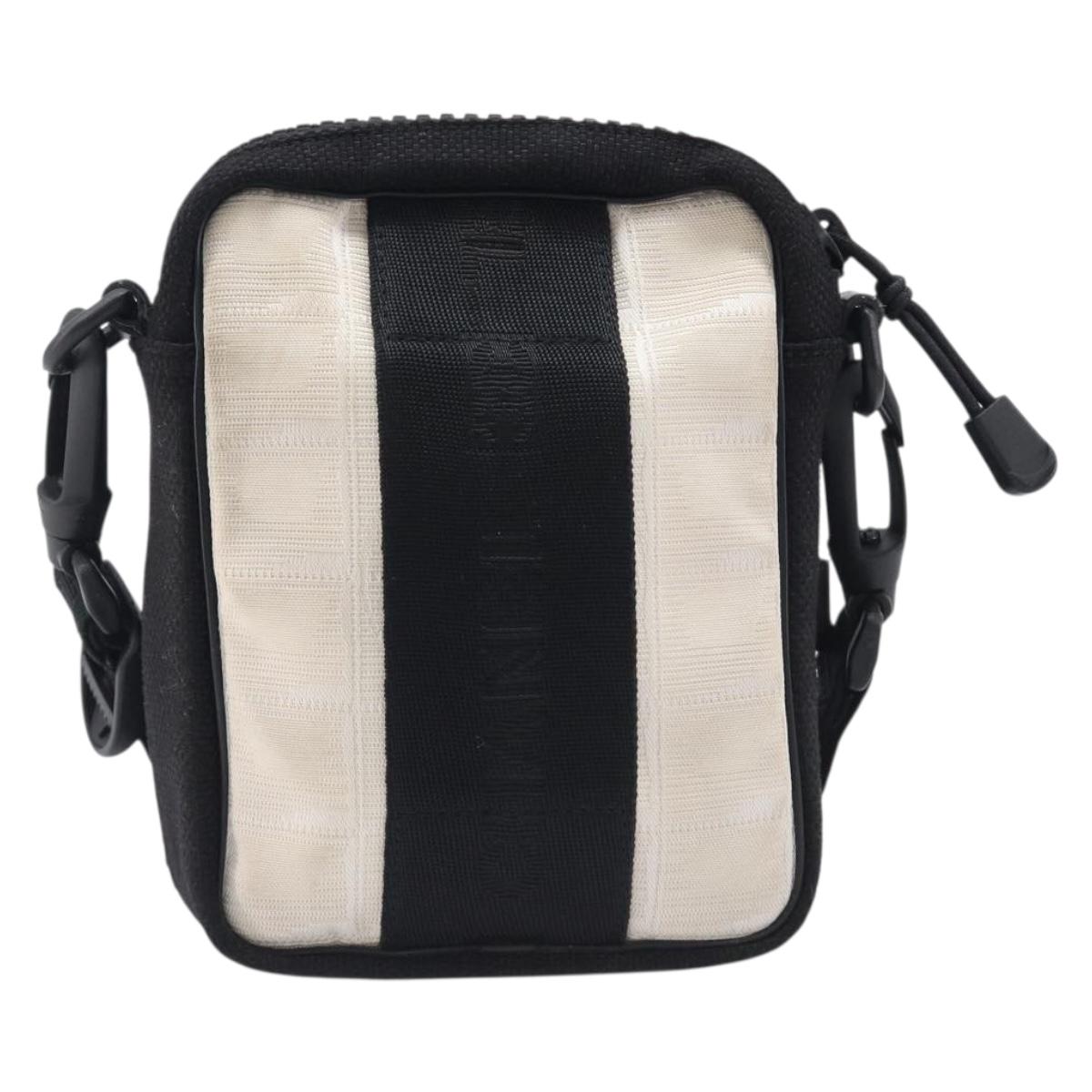 CHANEL Sports Line Shoulder Bag Canvas Ivory CC Auth 206799A