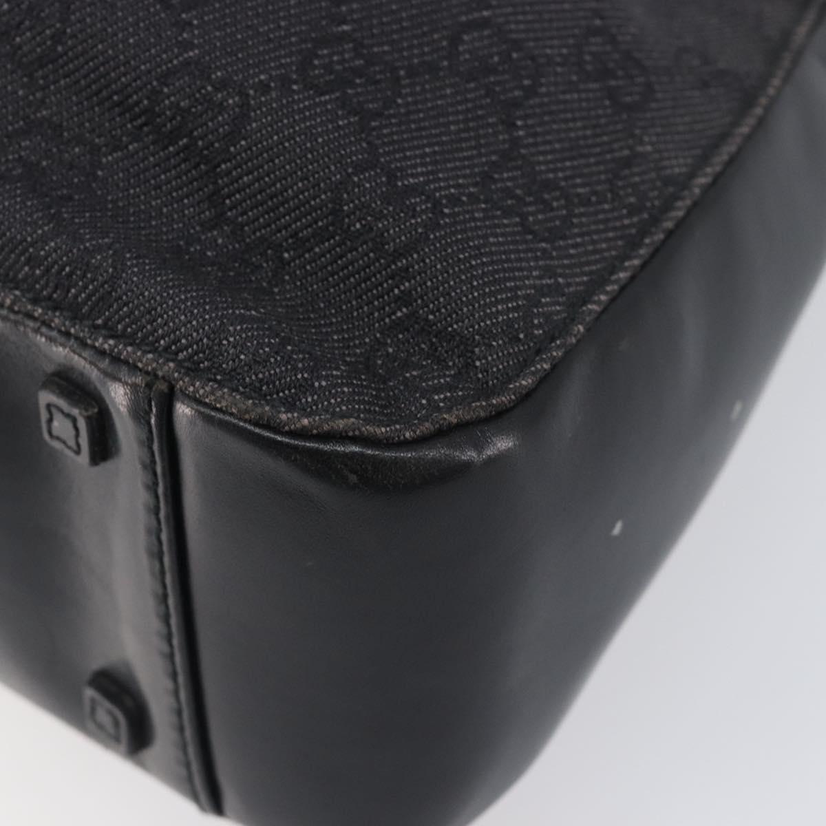 GUCCI GG Canvas Tote Bag Black Silver 101919 Auth 206805