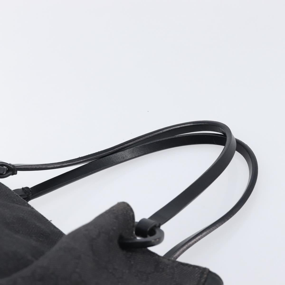 GUCCI GG Canvas Tote Bag Black Silver 101919 Auth 206805
