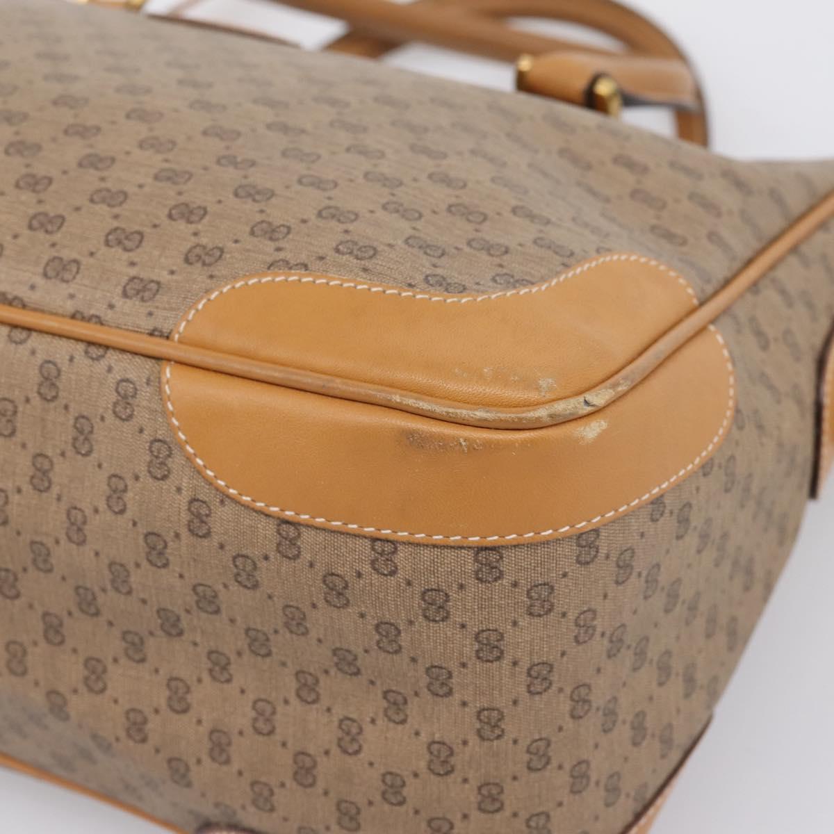 GUCCI Micro GG Supreme Hand Bag PVC 2way Beige Gold 002 122 0033 Auth 206806