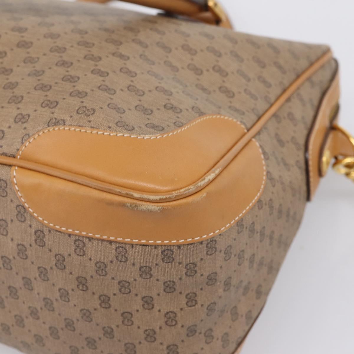 GUCCI Micro GG Supreme Hand Bag PVC 2way Beige Gold 002 122 0033 Auth 206806