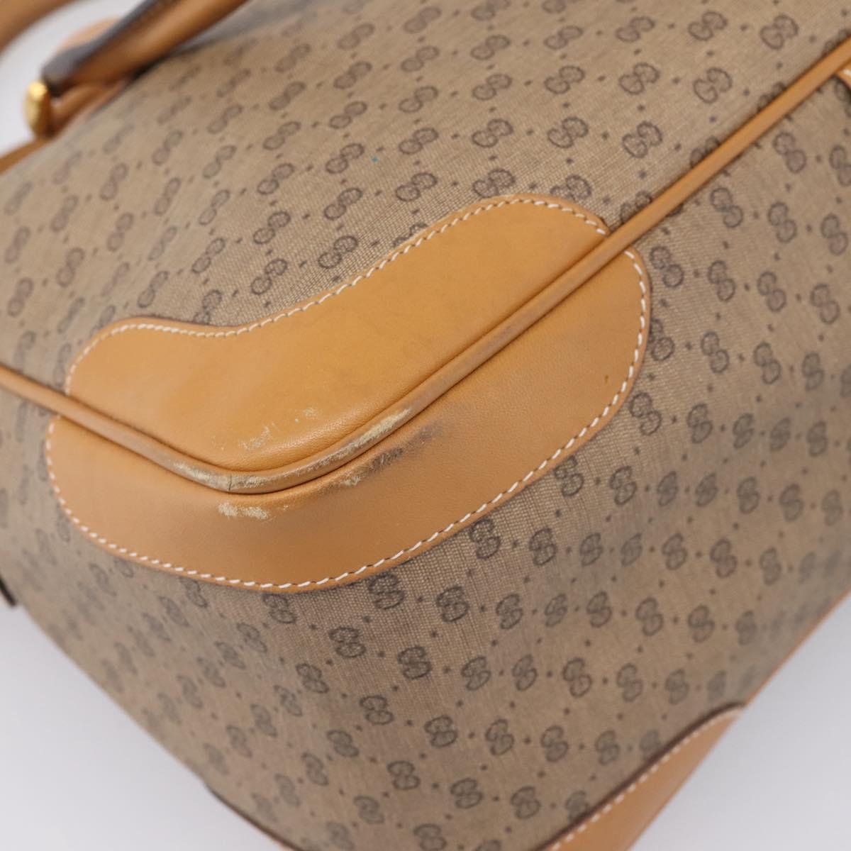 GUCCI Micro GG Supreme Hand Bag PVC 2way Beige Gold 002 122 0033 Auth 206806