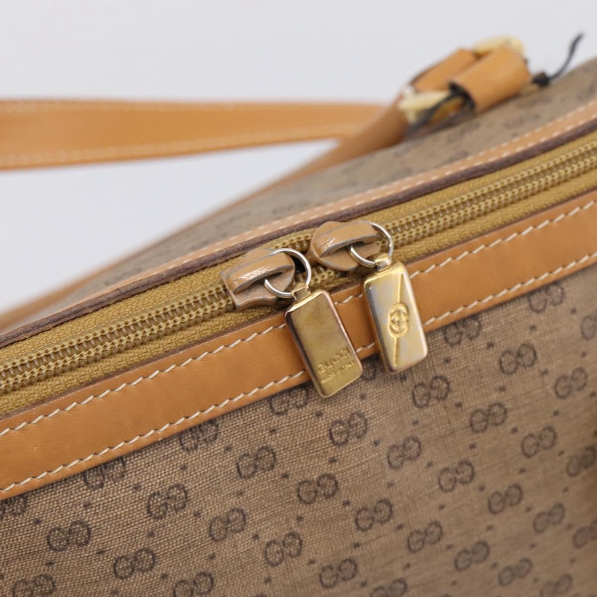 GUCCI Micro GG Supreme Hand Bag PVC 2way Beige Gold 002 122 0033 Auth 206806