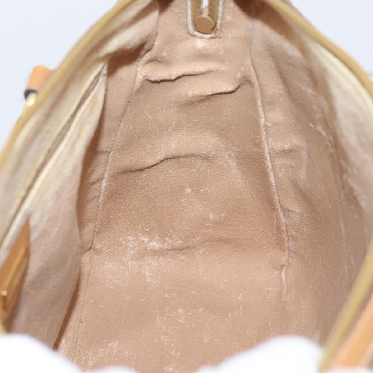 GUCCI Micro GG Supreme Hand Bag PVC 2way Beige Gold 002 122 0033 Auth 206806