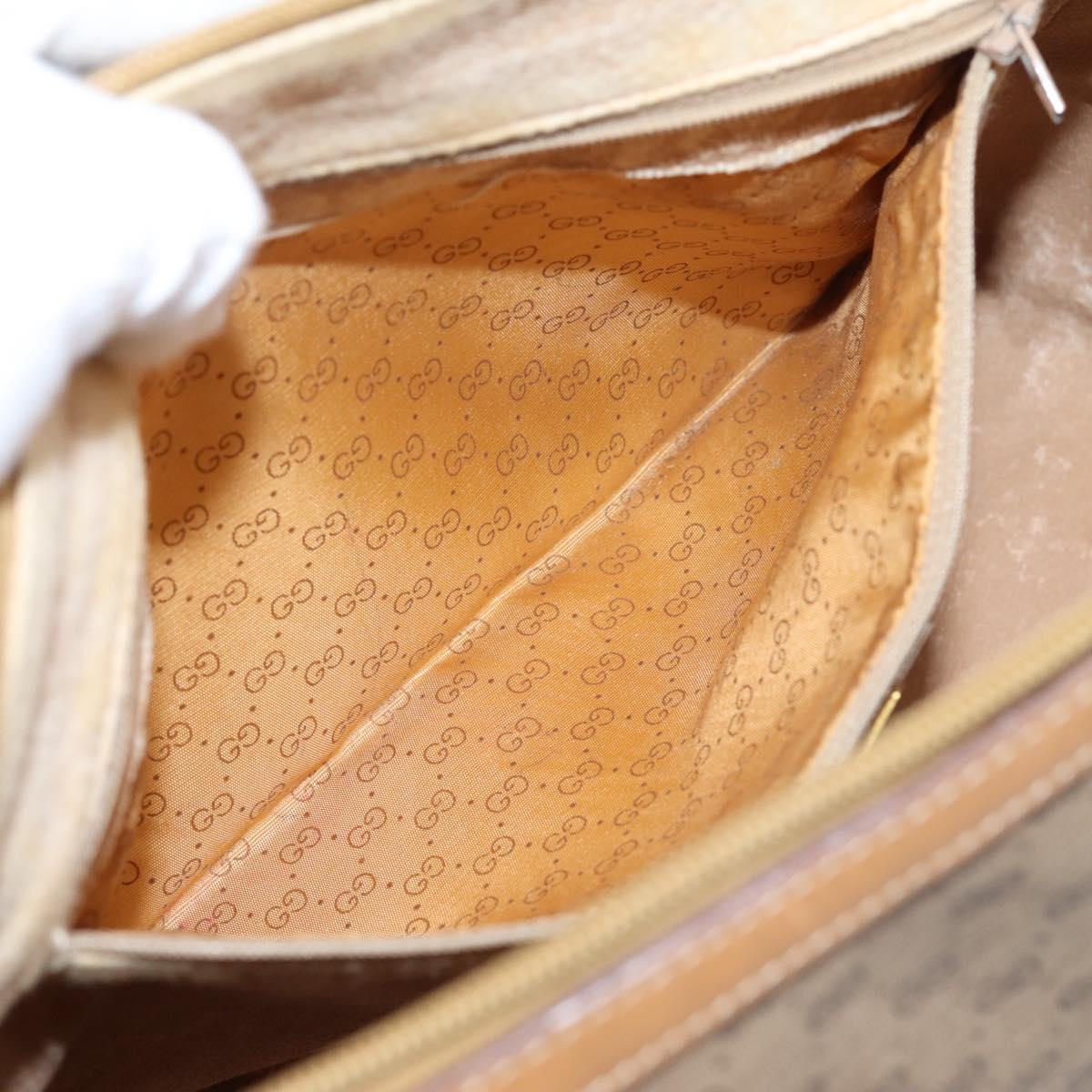 GUCCI Micro GG Supreme Hand Bag PVC 2way Beige Gold 002 122 0033 Auth 206806