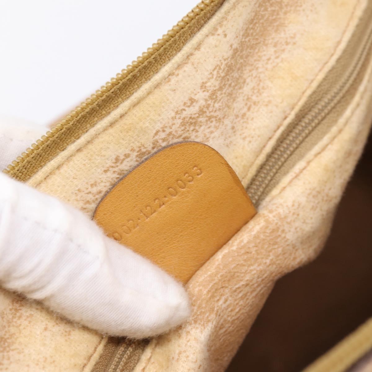 GUCCI Micro GG Supreme Hand Bag PVC 2way Beige Gold 002 122 0033 Auth 206806