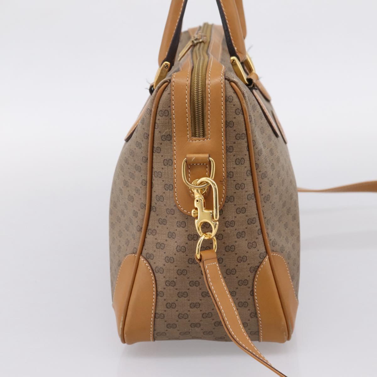 GUCCI Micro GG Supreme Hand Bag PVC 2way Beige Gold 002 122 0033 Auth 206806