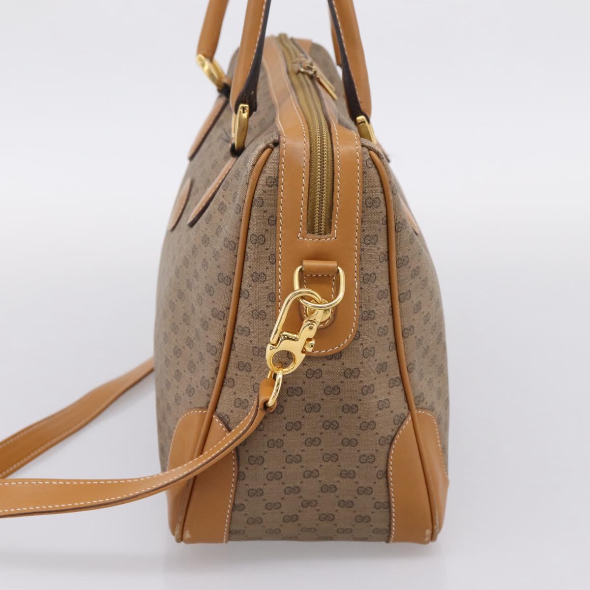 GUCCI Micro GG Supreme Hand Bag PVC 2way Beige Gold 002 122 0033 Auth 206806