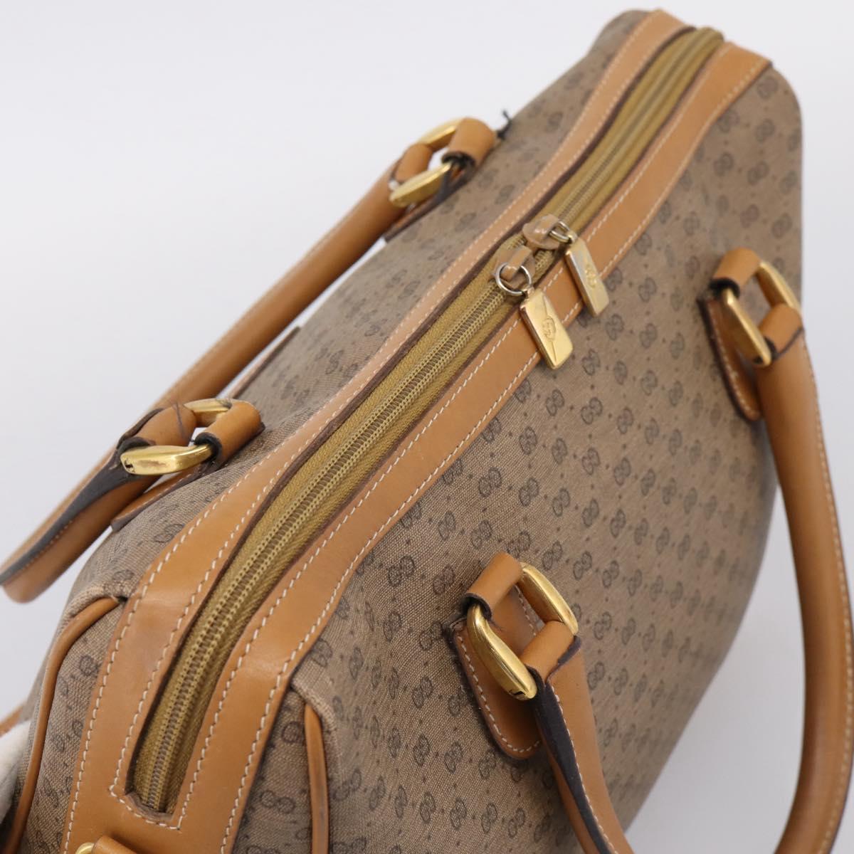 GUCCI Micro GG Supreme Hand Bag PVC 2way Beige Gold 002 122 0033 Auth 206806