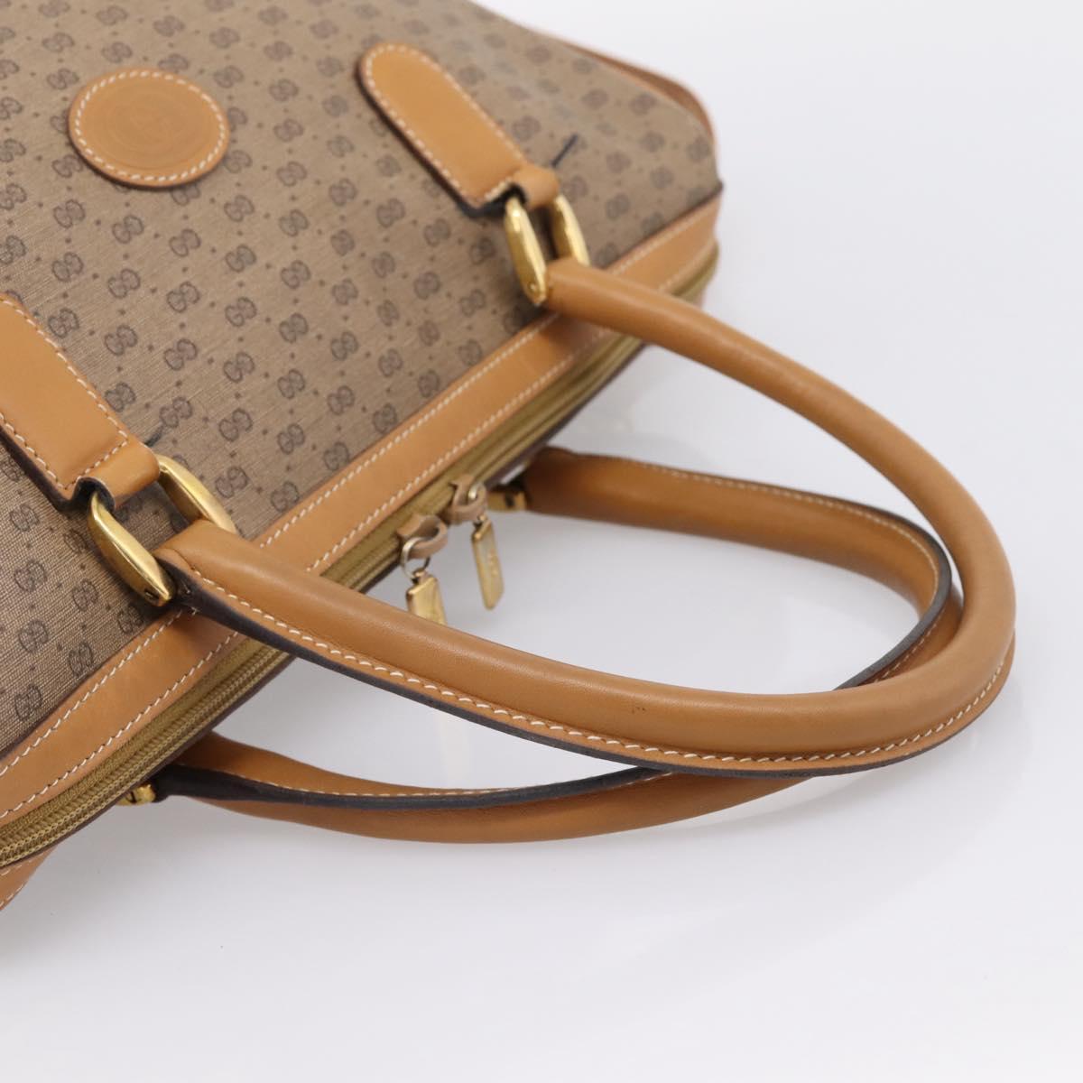 GUCCI Micro GG Supreme Hand Bag PVC 2way Beige Gold 002 122 0033 Auth 206806