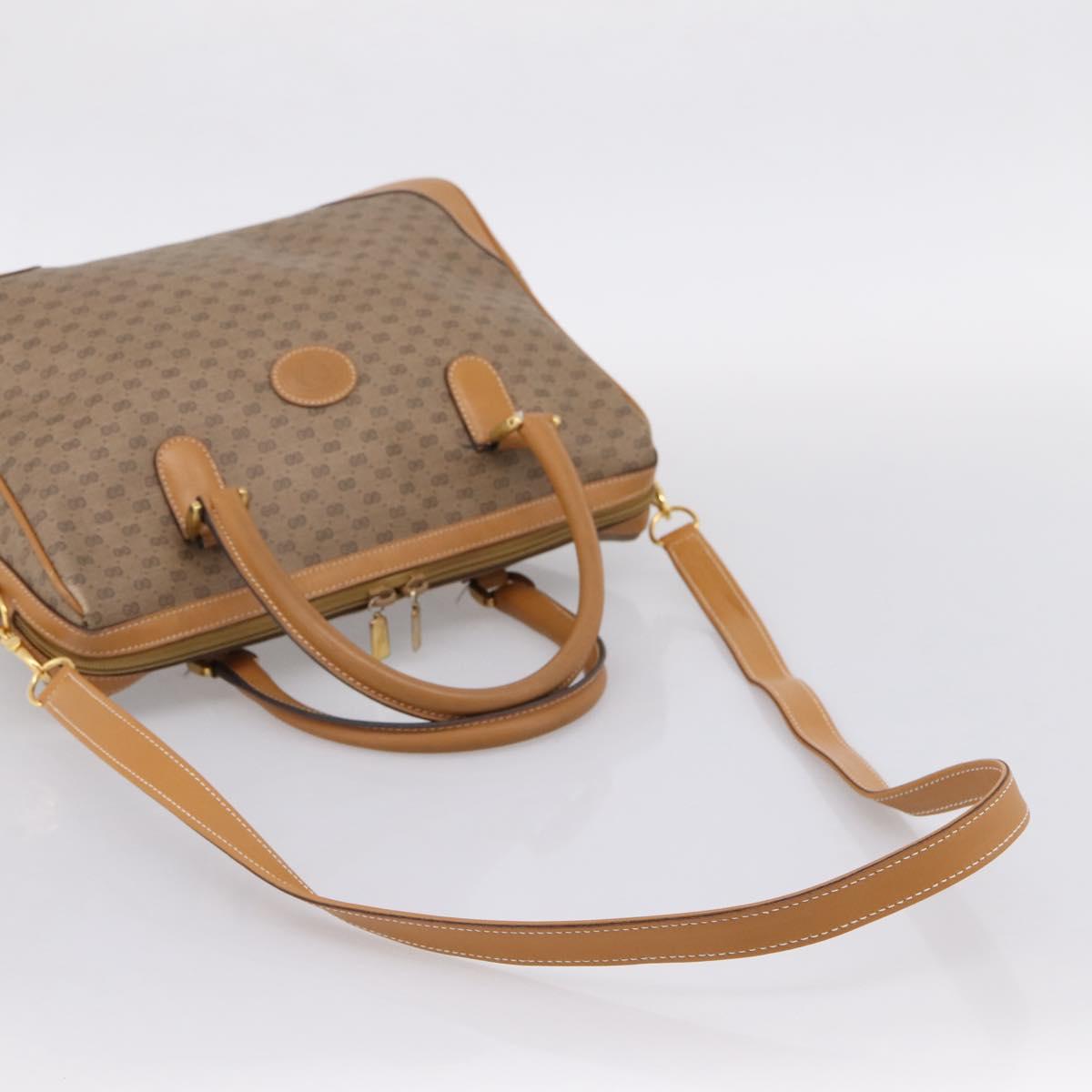 GUCCI Micro GG Supreme Hand Bag PVC 2way Beige Gold 002 122 0033 Auth 206806