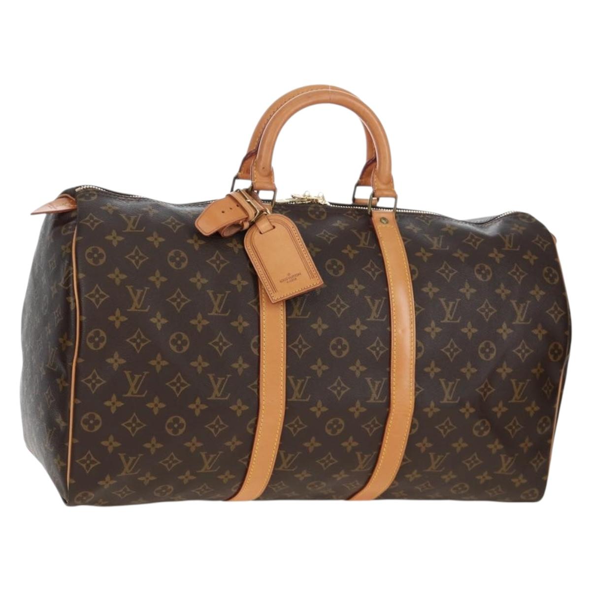 LOUIS VUITTON Monogram Keepall 50 Boston Bag M41426 LV Auth 206808V