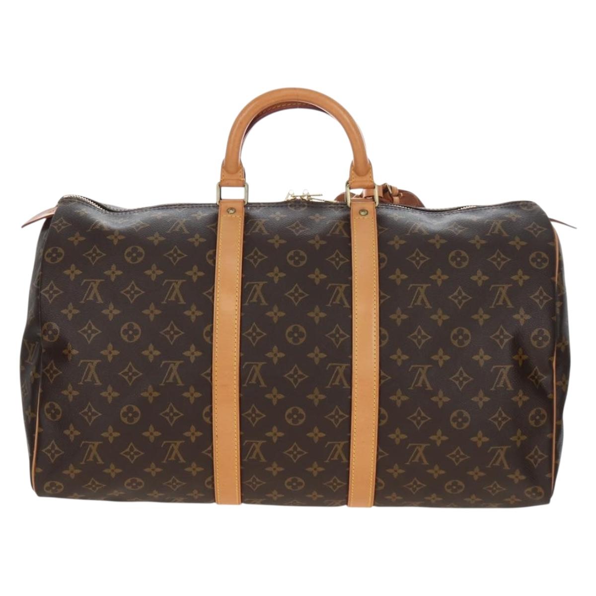 LOUIS VUITTON Monogram Keepall 50 Boston Bag M41426 LV Auth 206808V
