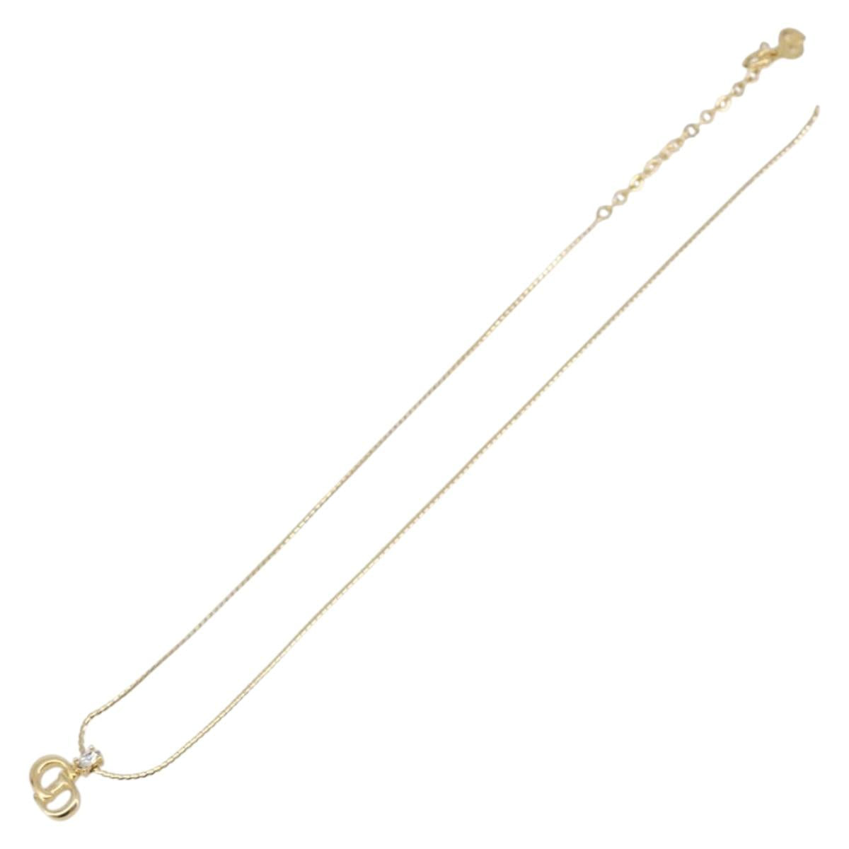 Christian Dior Necklace Metal 2 Set Gold Tone Auth 206829