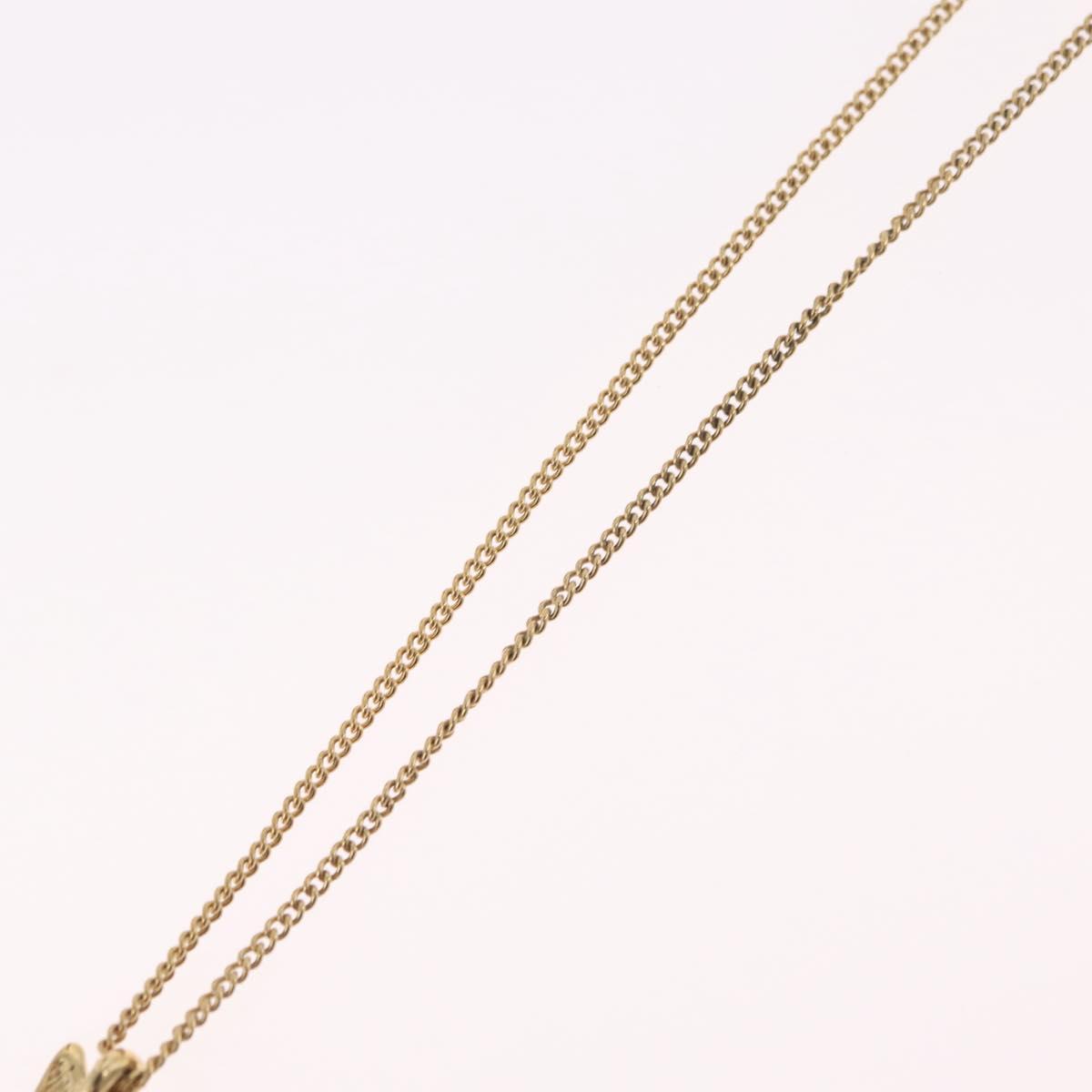 Christian Dior Necklace Metal Gold Tone Auth 206832