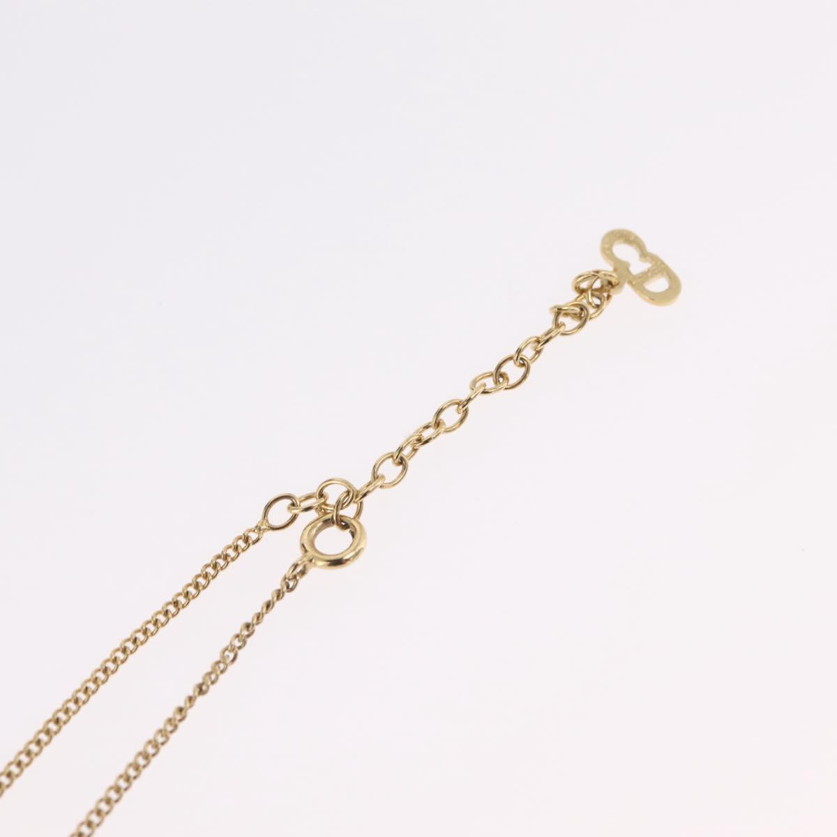 Christian Dior Necklace Metal Gold Tone Auth 206832