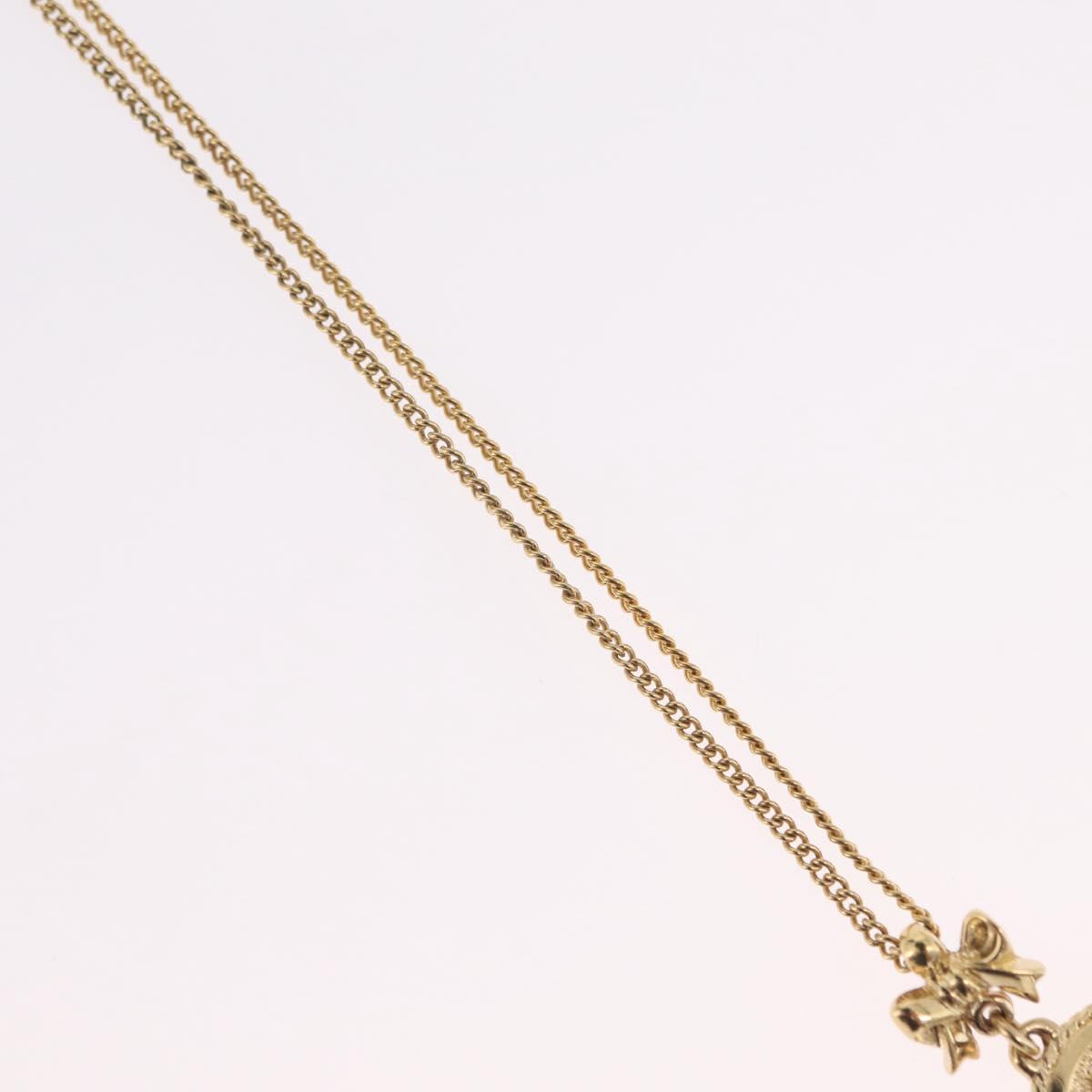 Christian Dior Necklace Metal Gold Tone Auth 206832