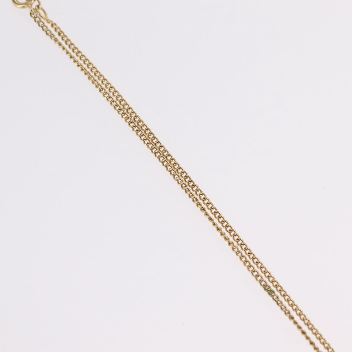 Christian Dior Necklace Metal Gold Tone Auth 206832