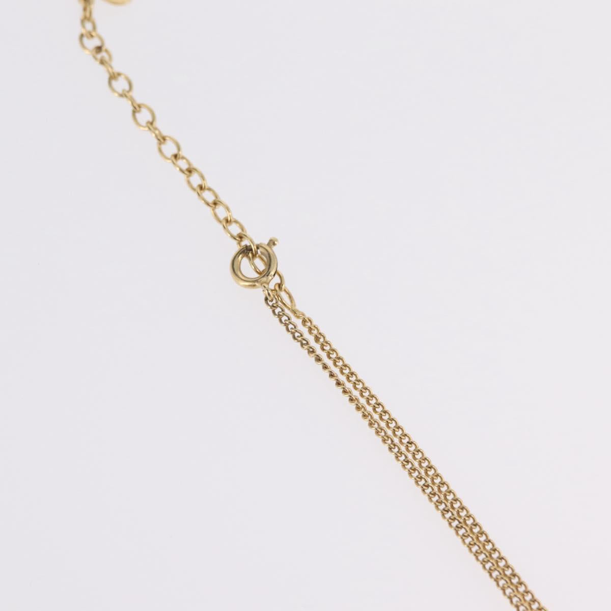 Christian Dior Necklace Metal Gold Tone Auth 206832