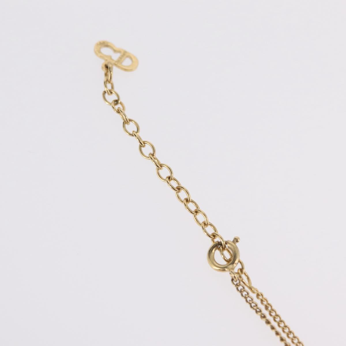 Christian Dior Necklace Metal Gold Tone Auth 206832