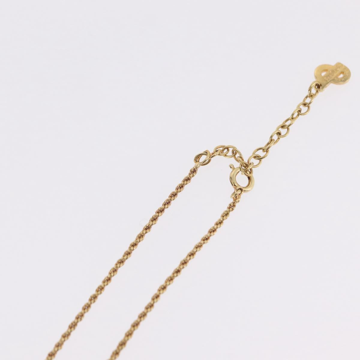 Christian Dior Necklace Metal Gold Tone Auth 206833