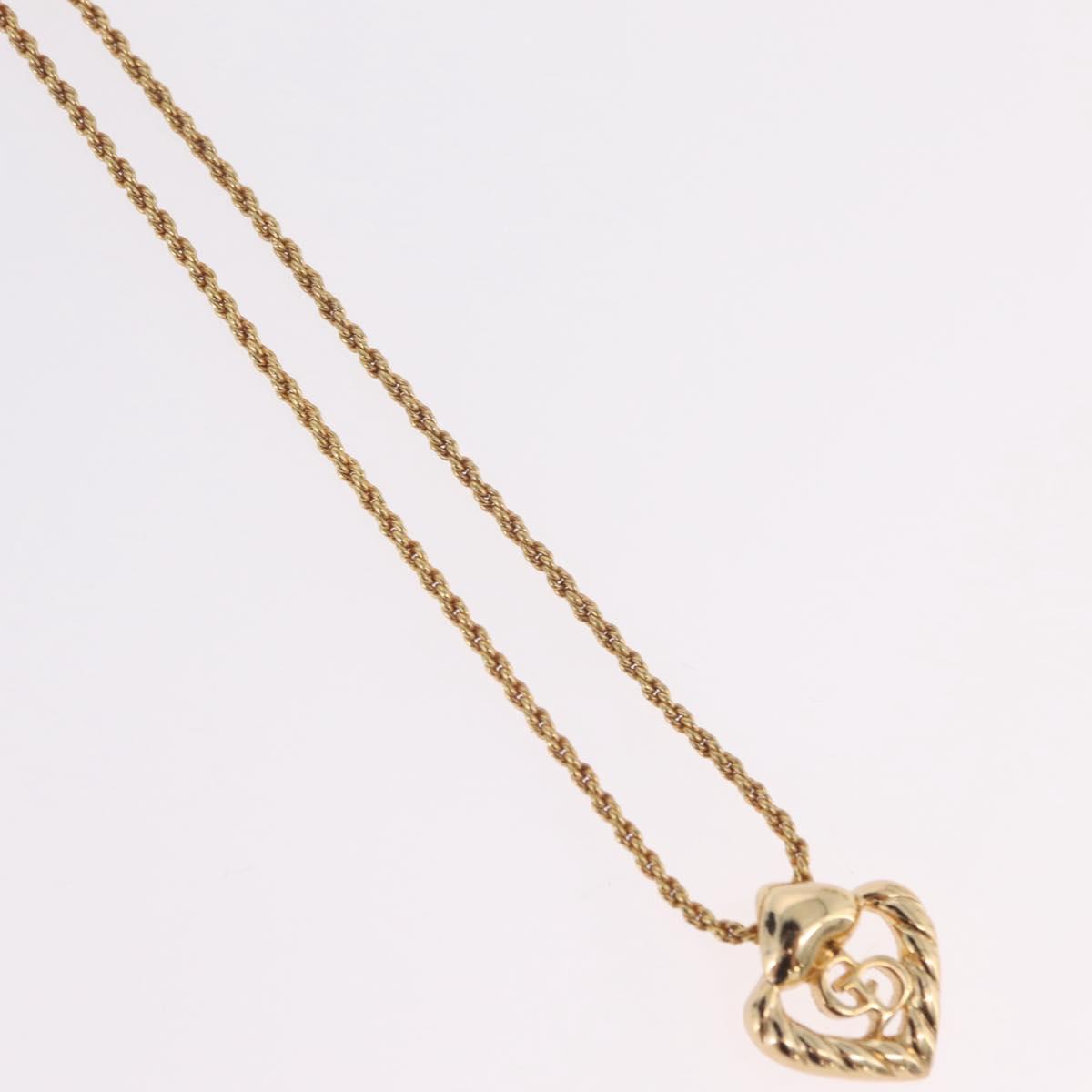 Christian Dior Necklace Metal Gold Tone Auth 206833