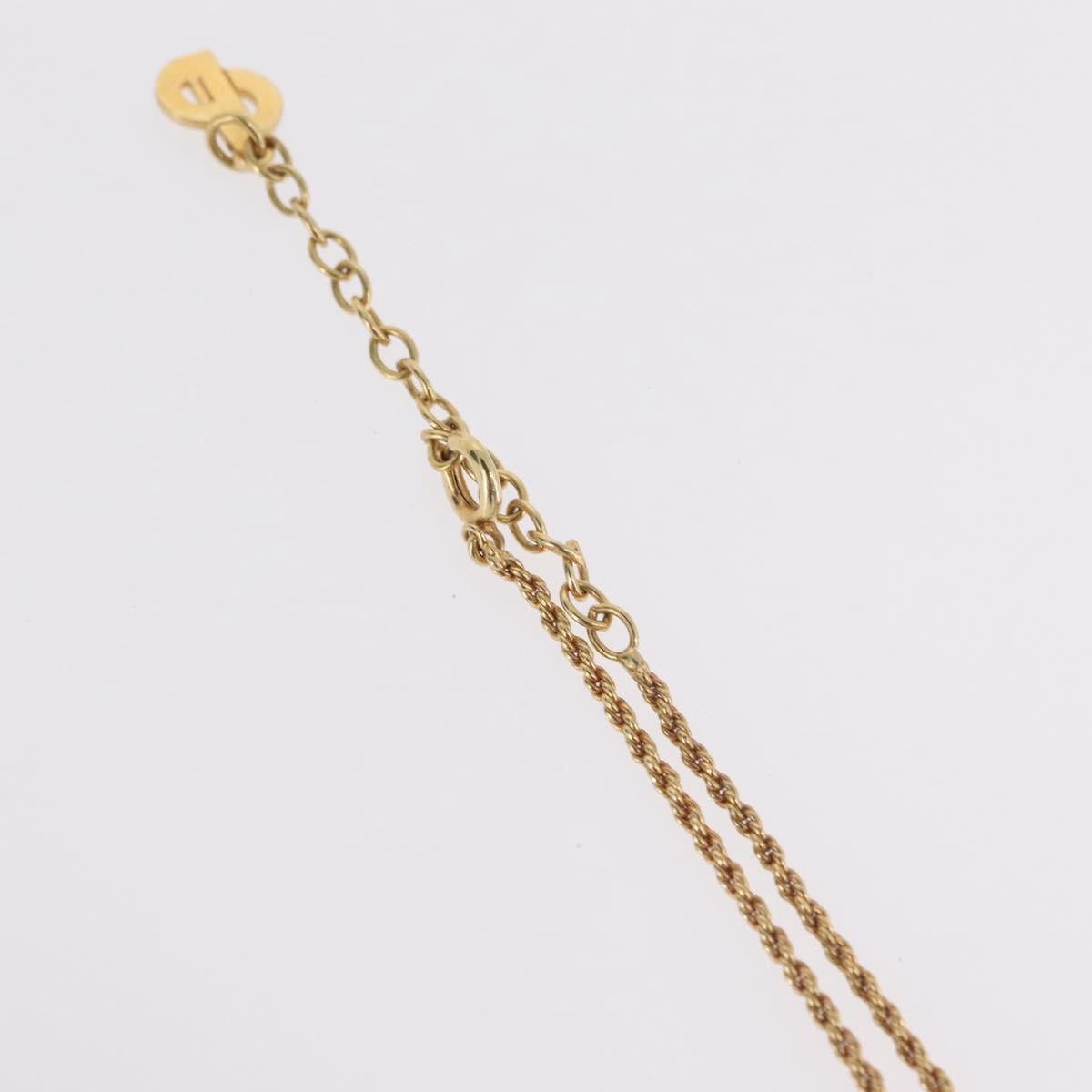 Christian Dior Necklace Metal Gold Tone Auth 206833