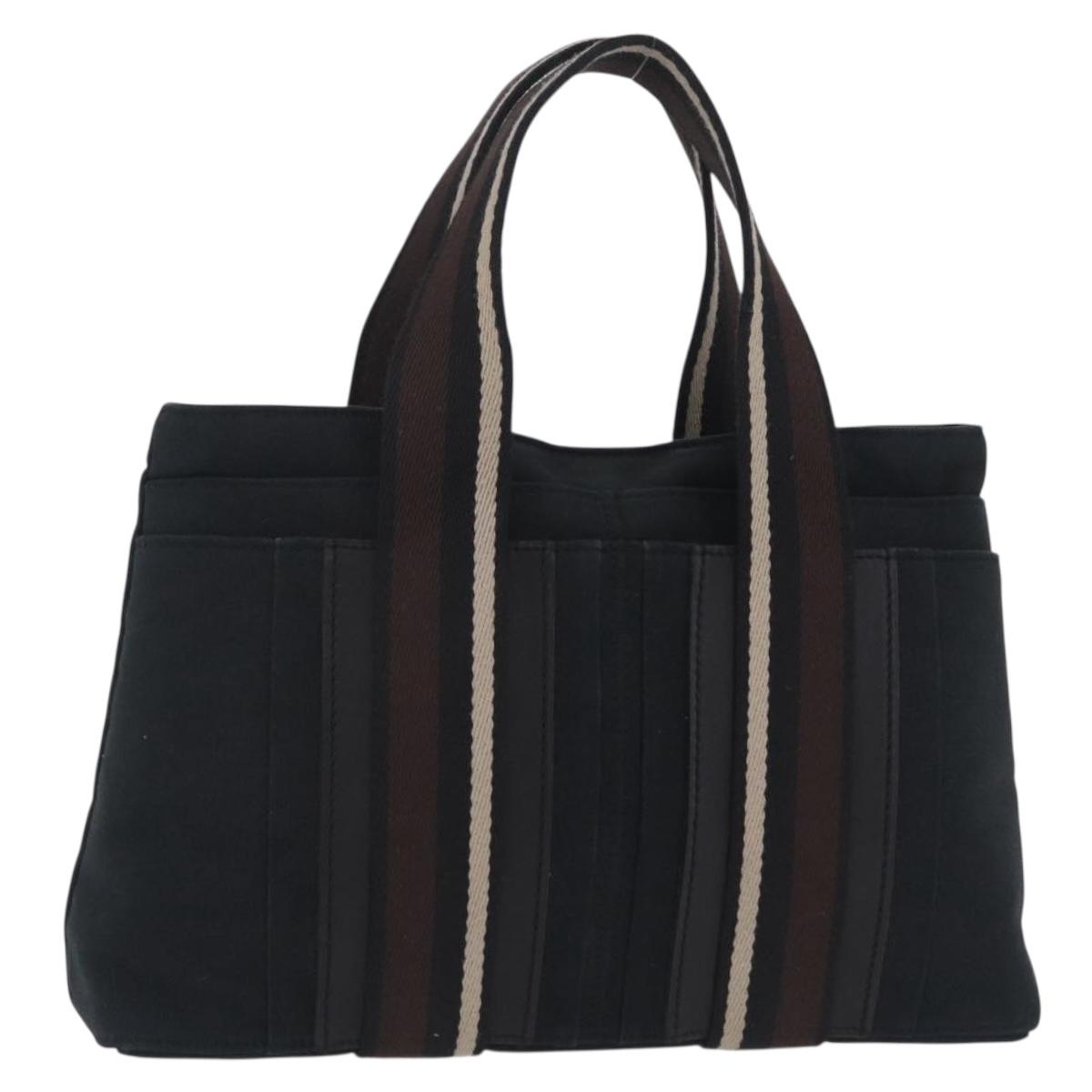 HERMES Toroca Horizontal PM Hand Bag Canvas Black Auth 206842A