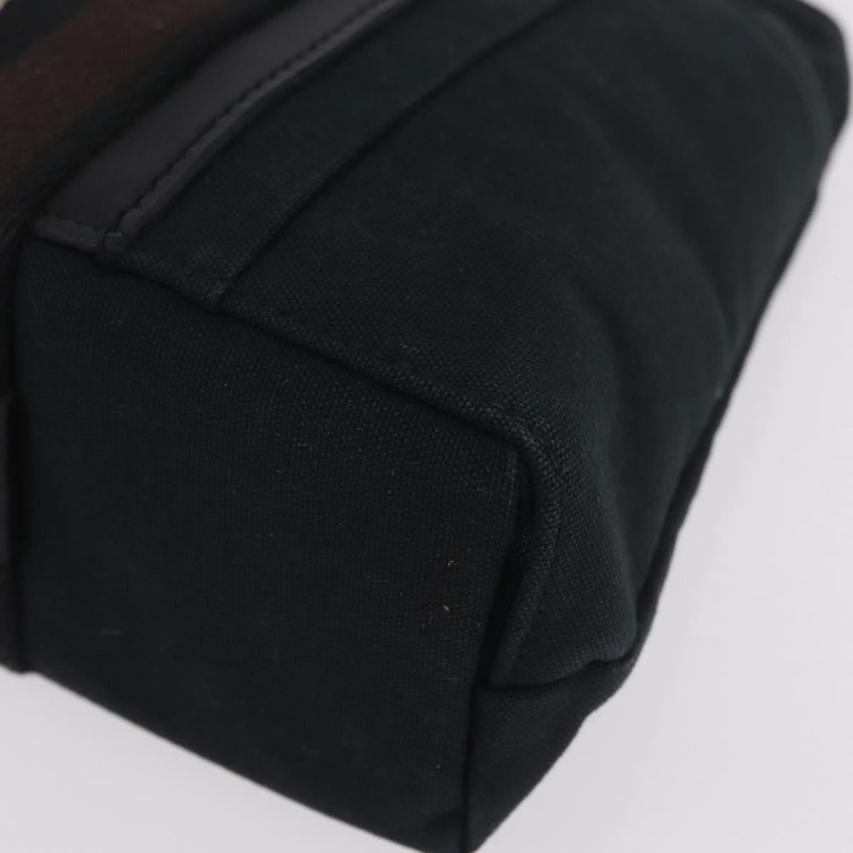 HERMES Toroca Horizontal PM Hand Bag Canvas Black Auth 206842A