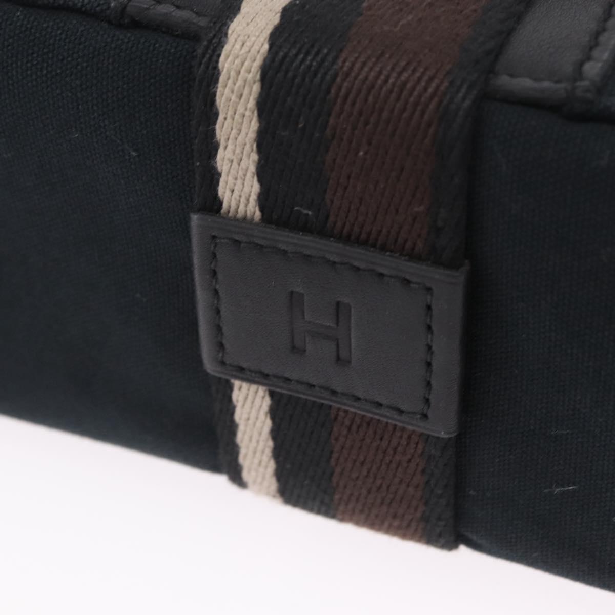 HERMES Toroca Horizontal PM Hand Bag Canvas Black Auth 206842A
