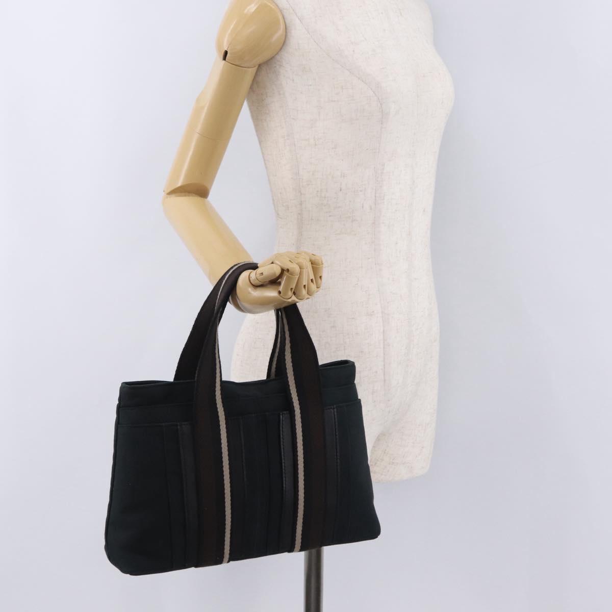 HERMES Toroca Horizontal PM Hand Bag Canvas Black Auth 206842A