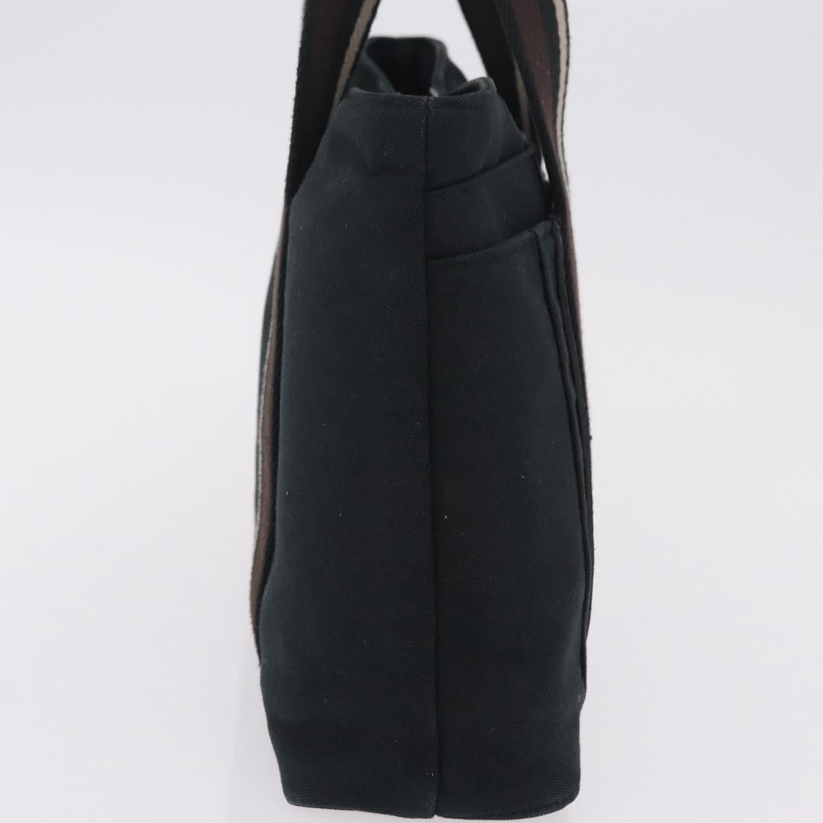 HERMES Toroca Horizontal PM Hand Bag Canvas Black Auth 206842A