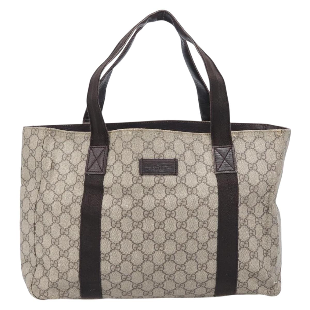 GUCCI GG Supreme GG Canvas Shoulder Bag 3 Set Beige Black Auth 206846