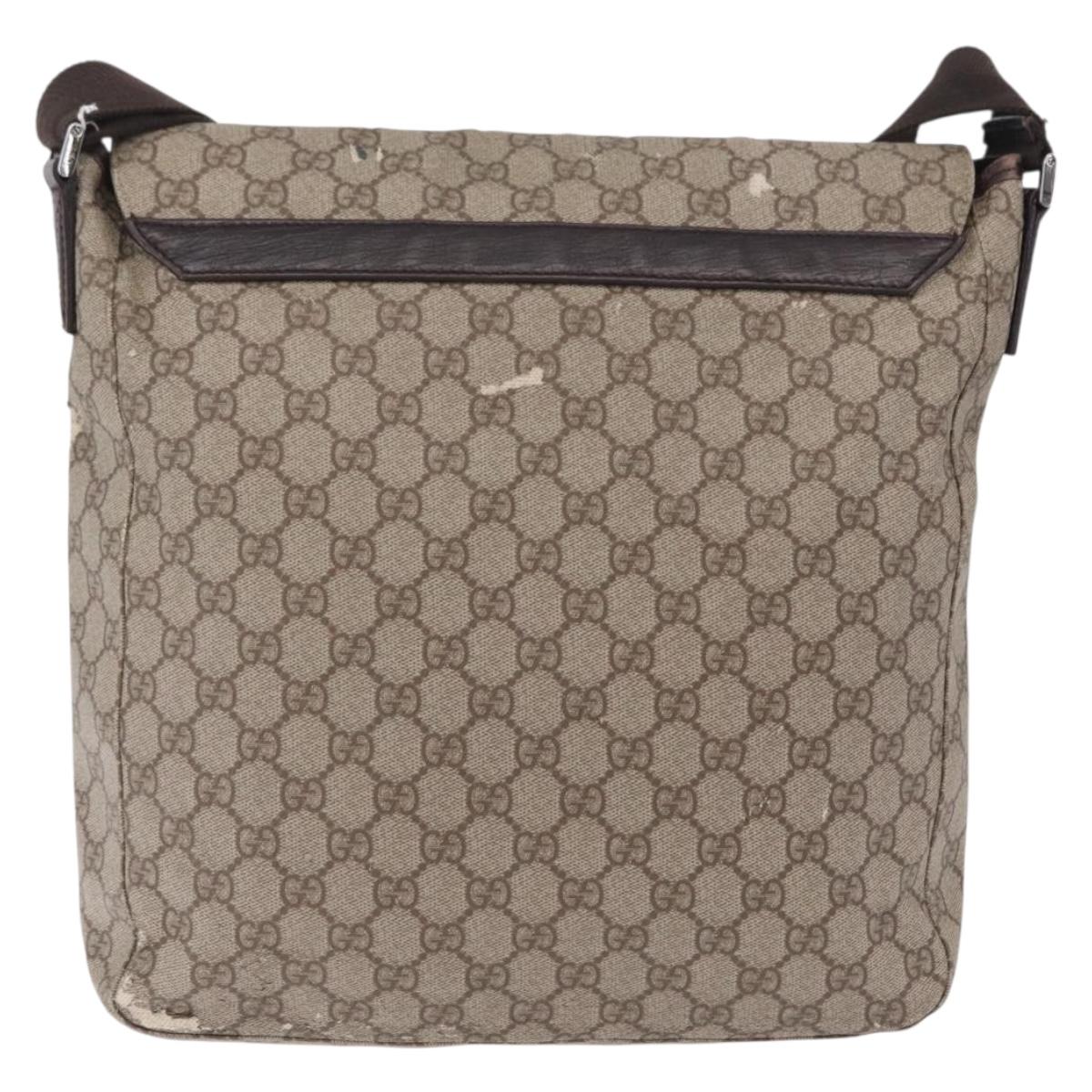 GUCCI GG Supreme GG Canvas Shoulder Bag 3 Set Beige Purple Auth 206847