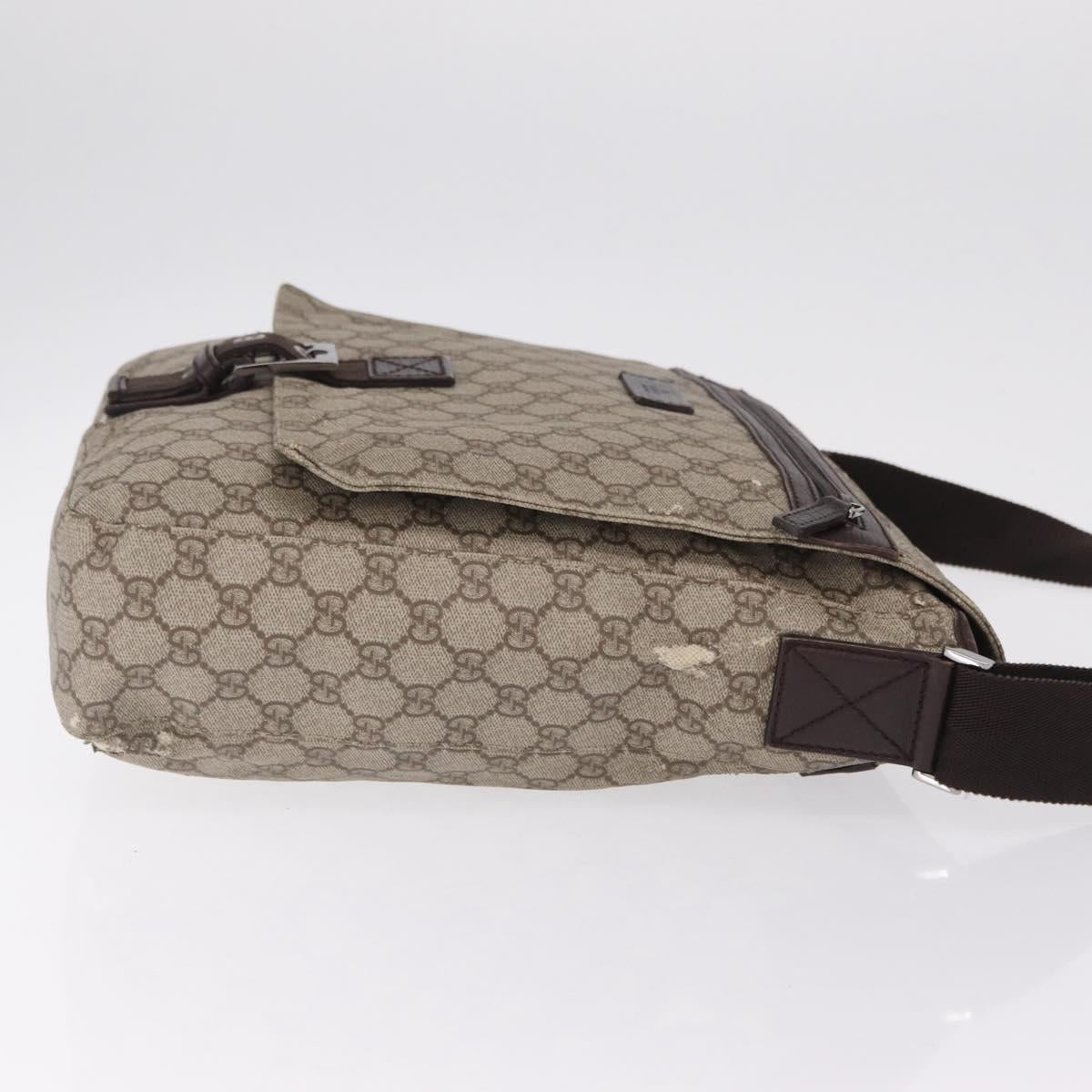 GUCCI GG Supreme GG Canvas Shoulder Bag 3 Set Beige Purple Auth 206847