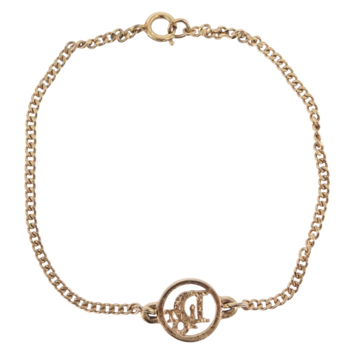 Christian Dior Bracelet Metal Gold Auth 206851