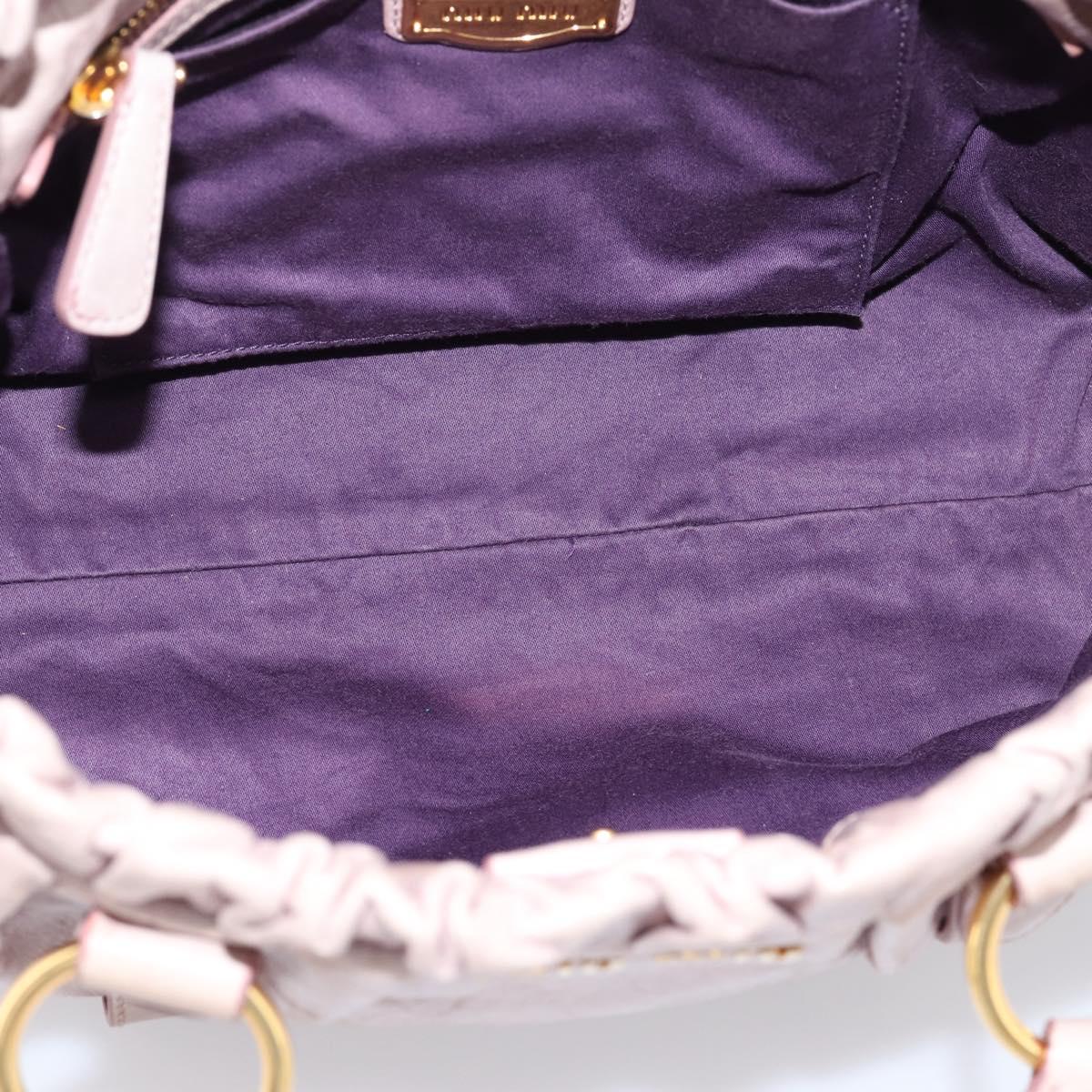 Miu Miu Hand Bag Vitellolux 2way Pink Gold Auth 206863A