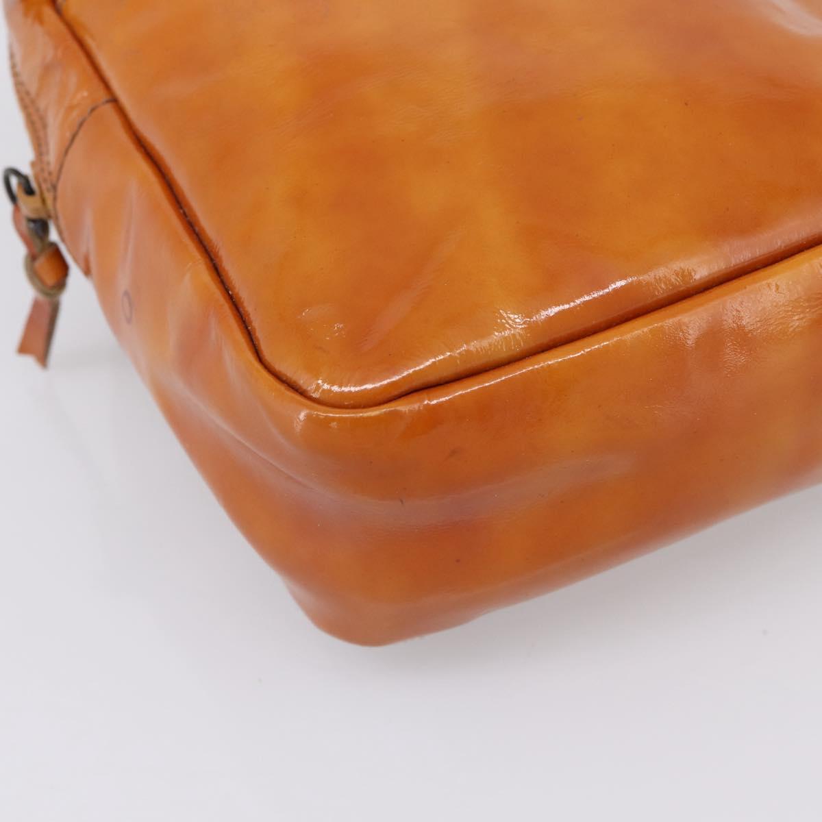 Miu Miu Backpack Patent Leather Brown Silver Auth 206864