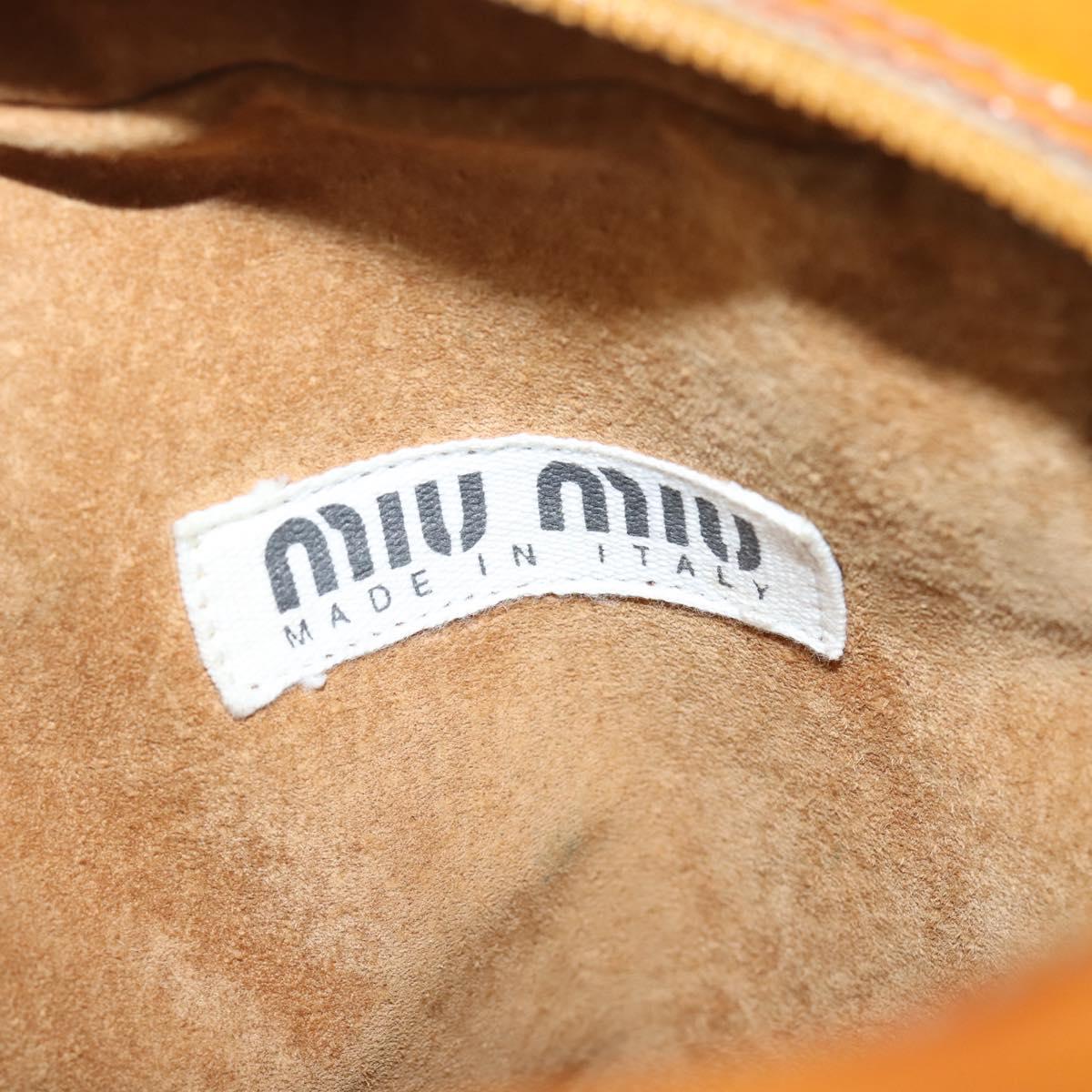 Miu Miu Backpack Patent Leather Brown Silver Auth 206864