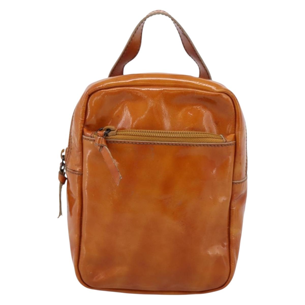 Miu Miu Backpack Patent Leather Brown Silver Auth 206864