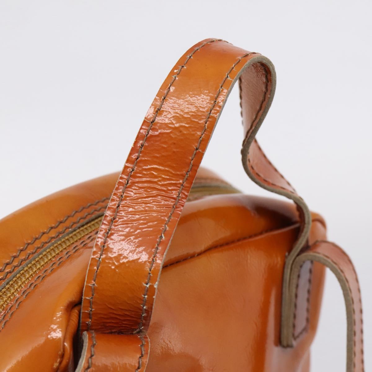 Miu Miu Backpack Patent Leather Brown Silver Auth 206864