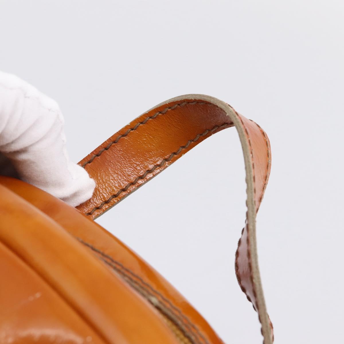 Miu Miu Backpack Patent Leather Brown Silver Auth 206864