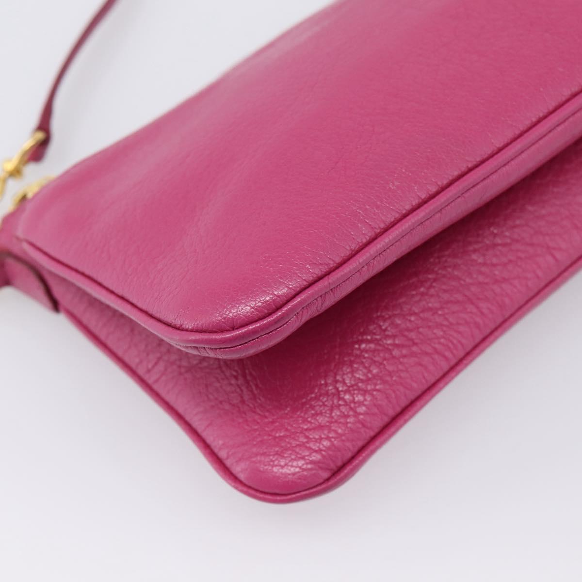 Miu Miu Shoulder Bag Leather Pink Gold Auth 206869A
