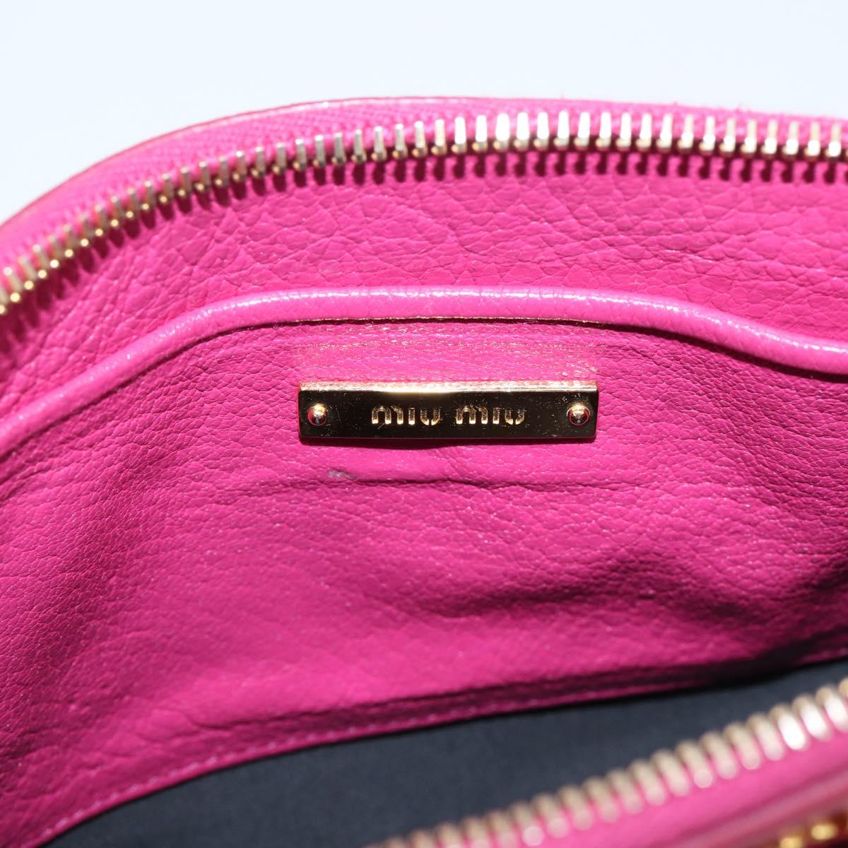 Miu Miu Shoulder Bag Leather Pink Gold Auth 206869A