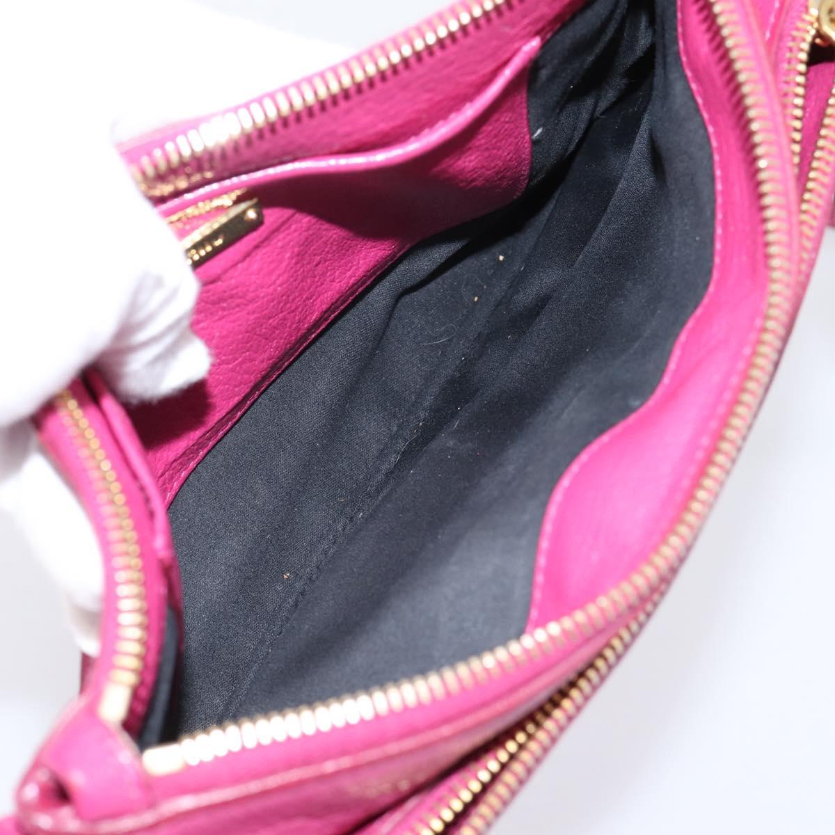 Miu Miu Shoulder Bag Leather Pink Gold Auth 206869A