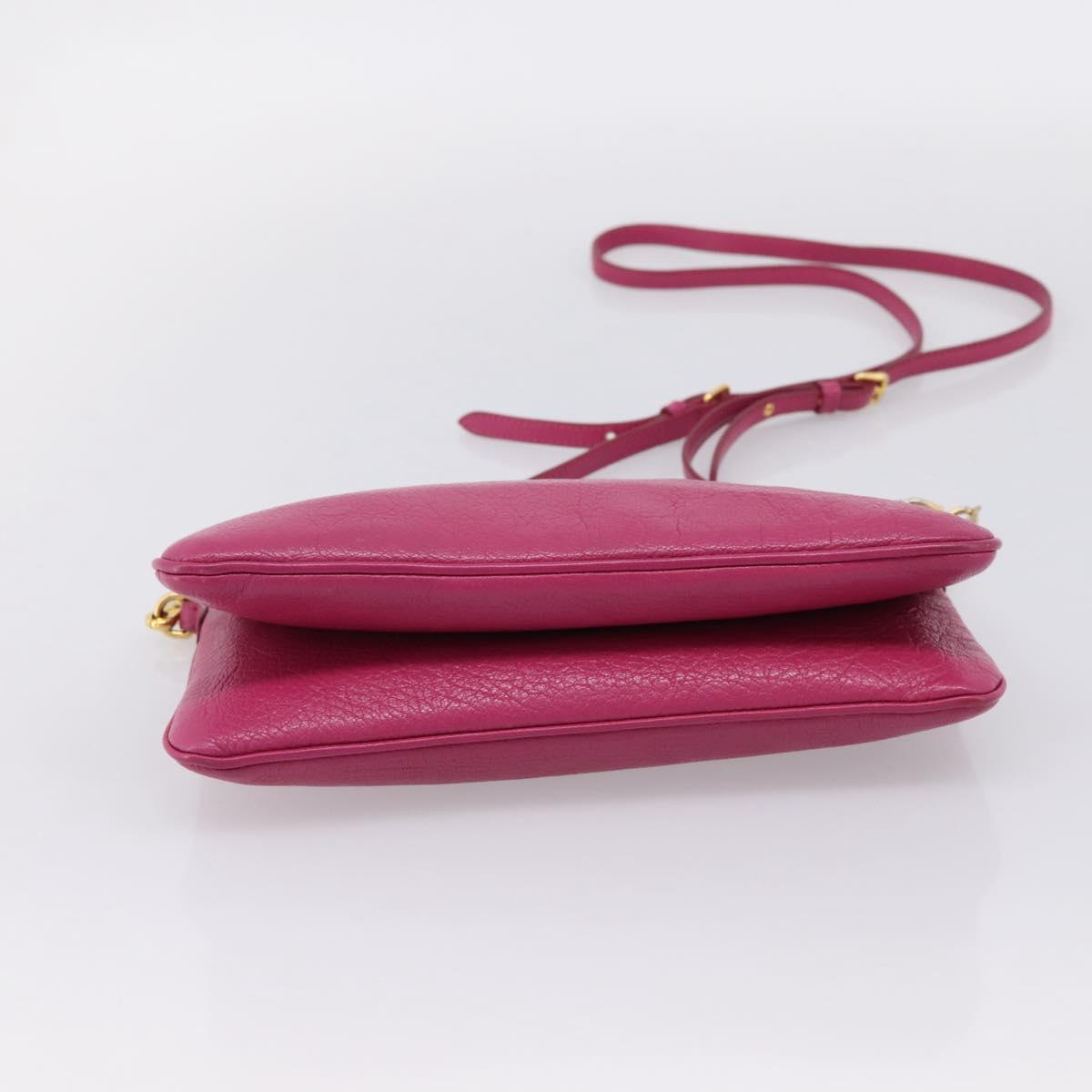 Miu Miu Shoulder Bag Leather Pink Gold Auth 206869A